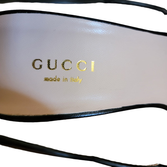 Gucci Willow Pearl GG Logo Black Leather High Heels Pumps 8.5 38.5 432065 - Picture 15 of 15